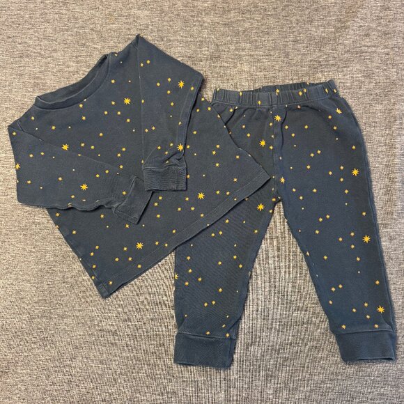 Little Green Radicals Other - Little Green Radicals Top & Pants, Matching Gold Stars & Navy Blue, Sz 18-24 mo